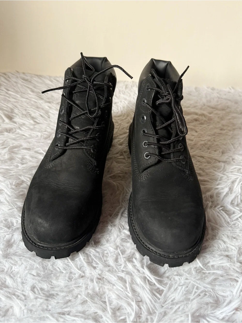 Timberland youth Black Lace-Up  Boots Size 3M